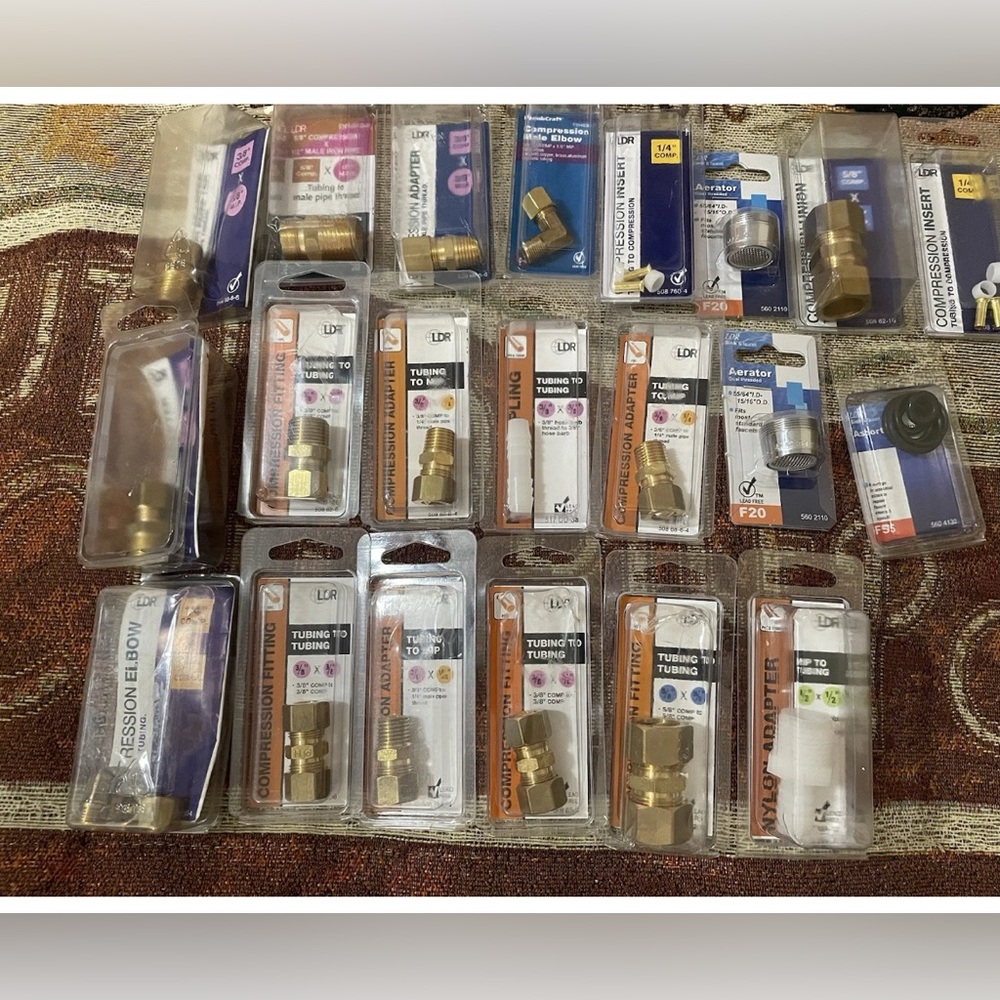 Lot of 21 NEW Plumbing Fittings, Adapters, LDR, more Nice assortment
